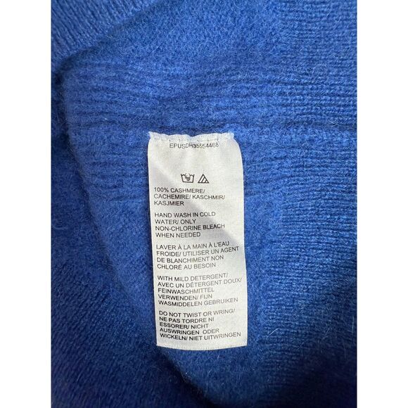 SAKS FIFTH AVENUE 100% Cashmere Sweater XS Blue Soft Academia Quiet Luxury - Picture 3 of 6